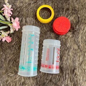 Vintage Playtex 1994 Drop-Ins Flat Top Bottle Lot 4 Pc No Nipple Lid & Ring